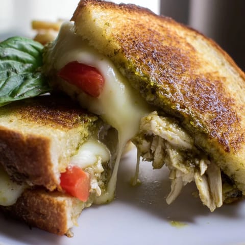 Mozzarella Pesto Chicken Grilled Cheese