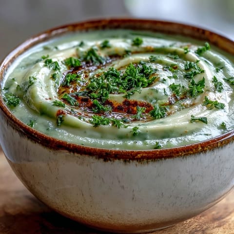 A bowl of creamy vegetable soup garnished with fresh parsley, showcasing smooth texture and vibrant mixed vegetables like carrots and broccoli.