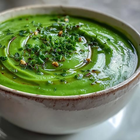 Creamy Big Green Immunity-Boosting Vegetable Soup in a white bowl, garnished with lemon zest.  