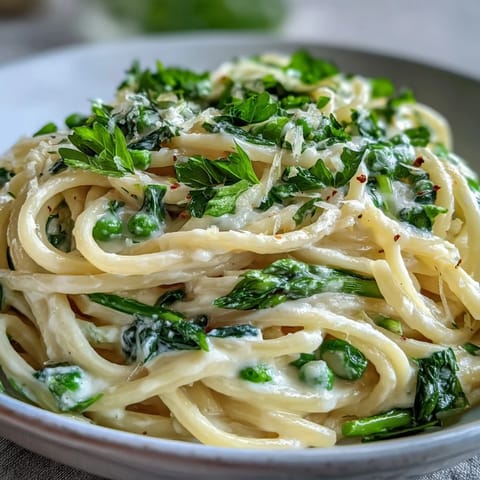 Creamy lemon butter sauce coats linguine, fresh peas, and Parmesan in a vibrant spring pasta dish.  