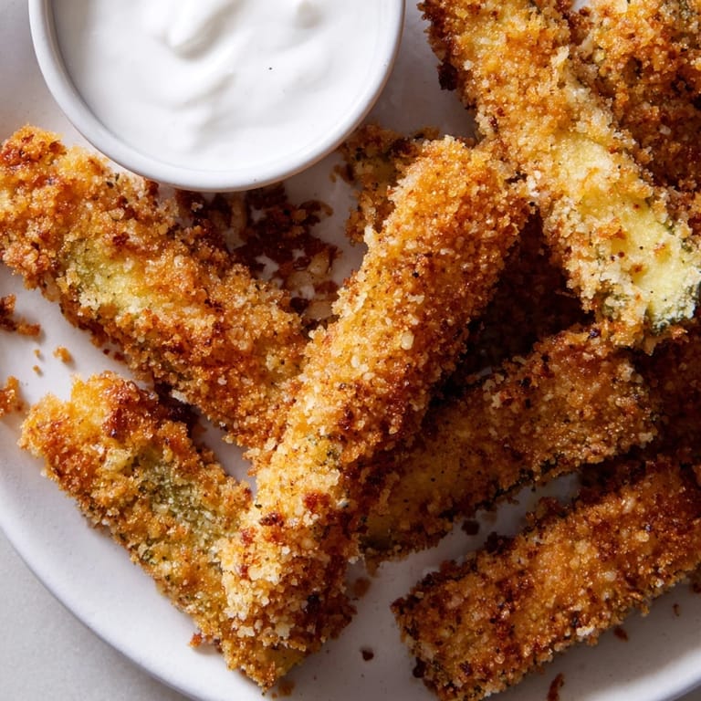 Platter of golden Fried Pickles spears with ranch dip, perfect game day appetizer, casual serving on a rustic wooden table.