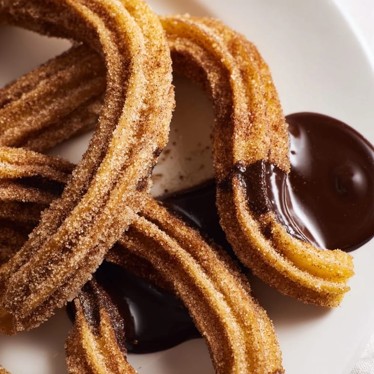 Freshly fried Spanish churros with a crispy exterior and soft interior on a white plate.