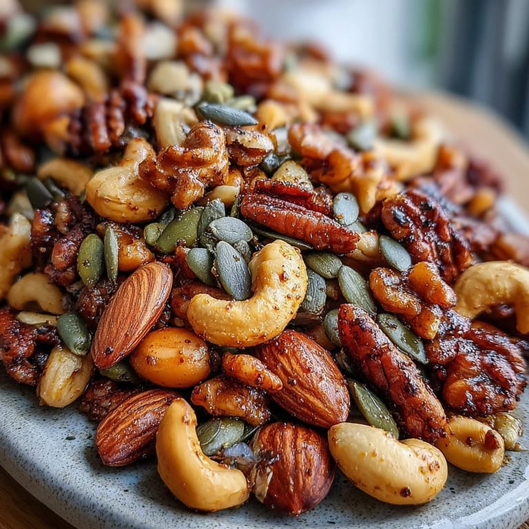 This anti-inflammatory spiced nuts and seeds mix is perfect for snacking on its own or sprinkled over a fresh garden salad.