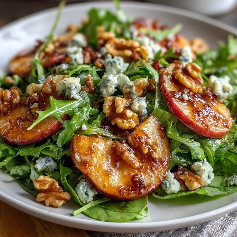 A vibrant bowl of Apple and Walnut Salad featuring crisp apples, walnuts, and greens, ready as a refreshing side dish.