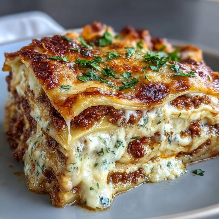 Served hot on a rustic plate with fresh basil garnish, perfect for a cozy family dinner.