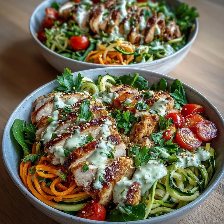 A nourishing serving of Spiralized Vegetable Bowl with sweet potato noodles and spinach, ready to enjoy with chopsticks.