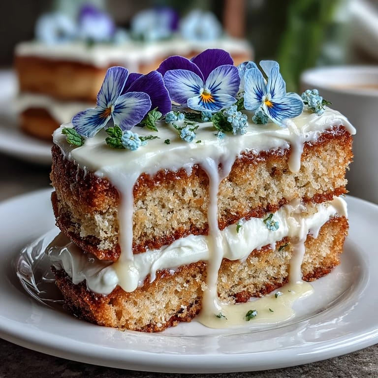 Elegant naked cake with edible flowers and lemon curd filling, showcasing vibrant blooms and luscious lemon cream between soft vanilla layers.