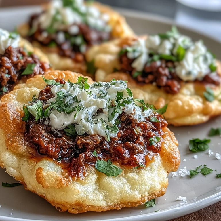 Savory taco meat piled high inside light cloud bread shells, topped with fresh salsa.