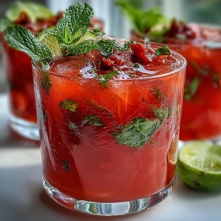 Savor this easy, colorful strawberry chili limeade mocktail, a zesty, non-alcoholic summer beverage.