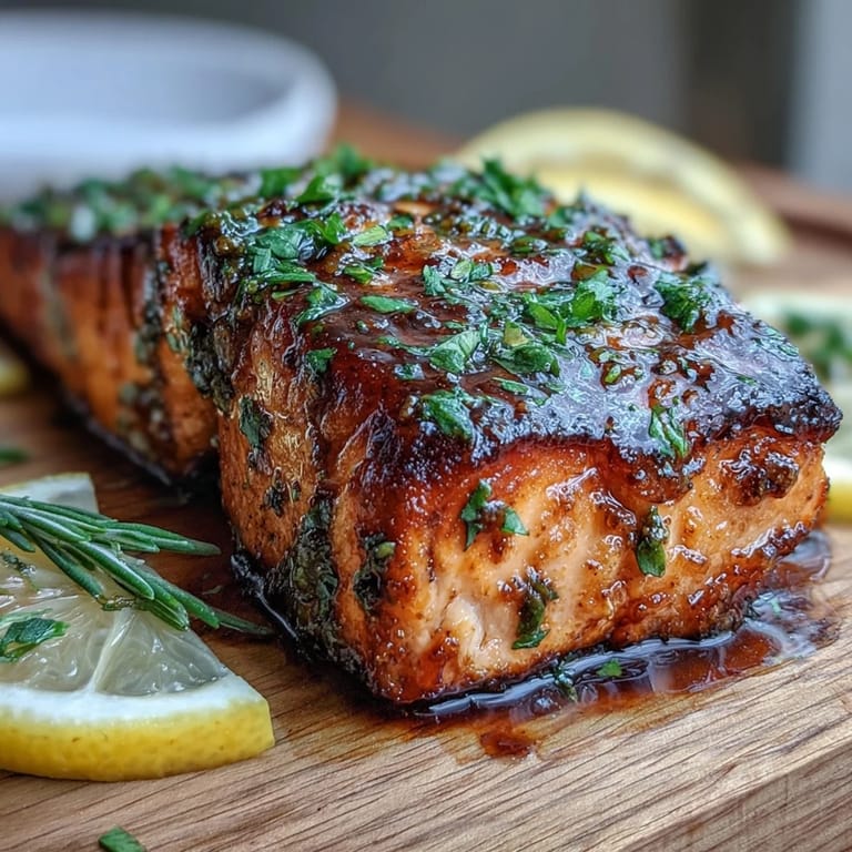 Juicy grilled salmon with smoky cedar notes and sweet maple Dijon.