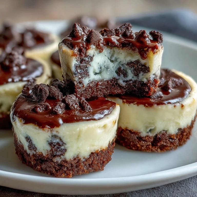 Enjoy these creamy mini cheesecake bites piled high with fresh berry toppings.